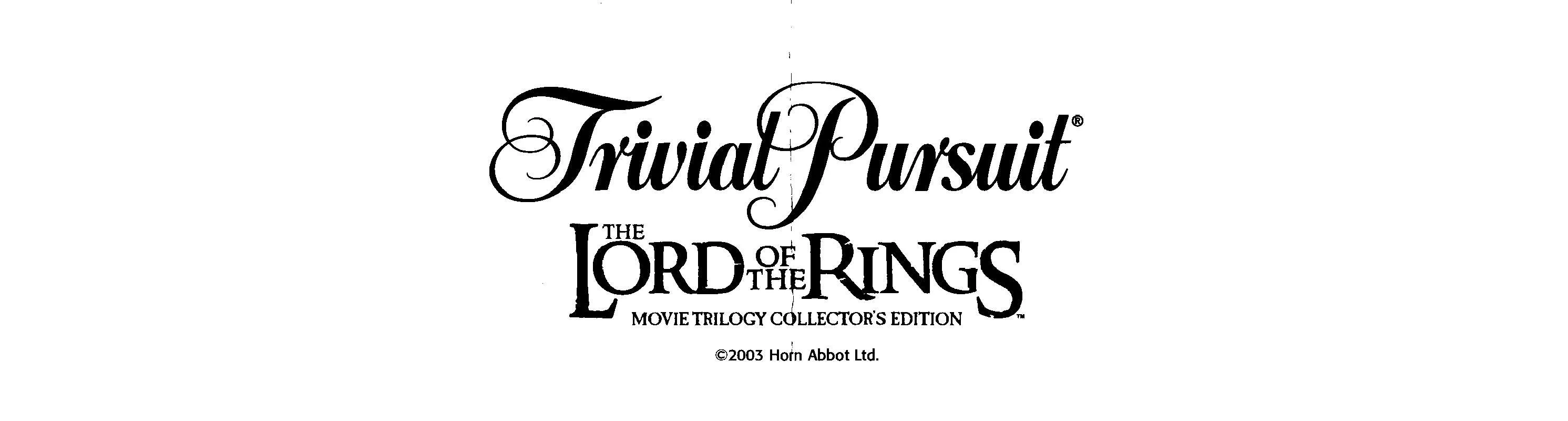 Mode d'emploi HASBRO TRIVIAL PURSUIT LORD OF THE RINGS