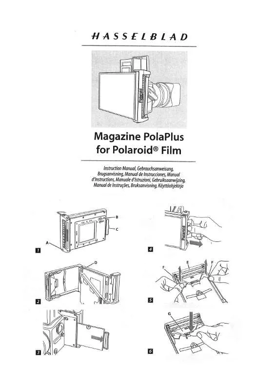 Mode d'emploi HASSELBLAD POLA PLUS