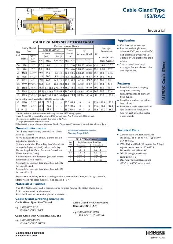 Mode d'emploi HAWKE 153-RAC