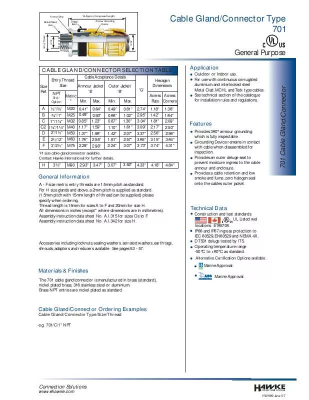 Mode d'emploi HAWKE 701