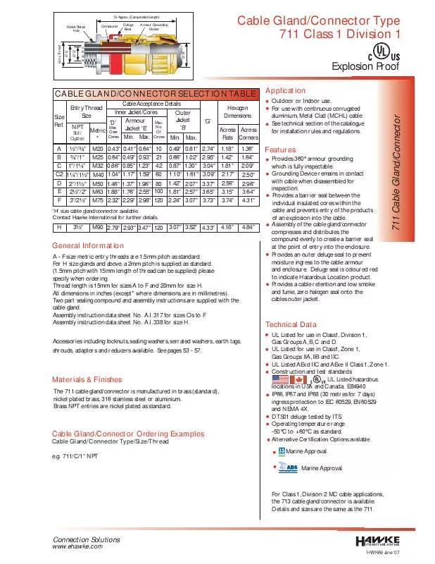 Mode d'emploi HAWKE 711