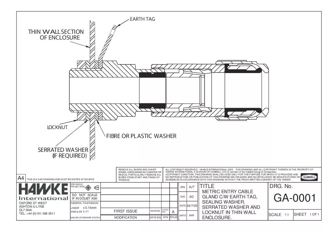 Mode d'emploi HAWKE GA-0001