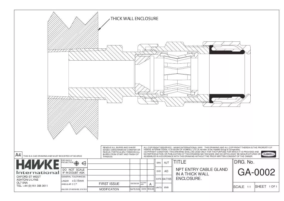 Mode d'emploi HAWKE GA-0002