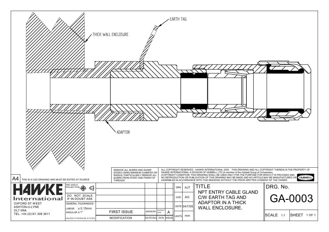 Mode d'emploi HAWKE GA-0003