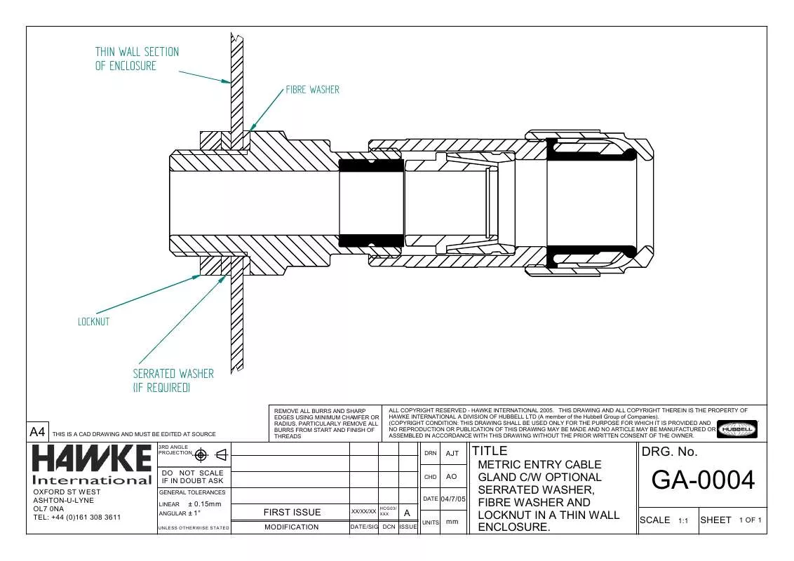 Mode d'emploi HAWKE GA-0004