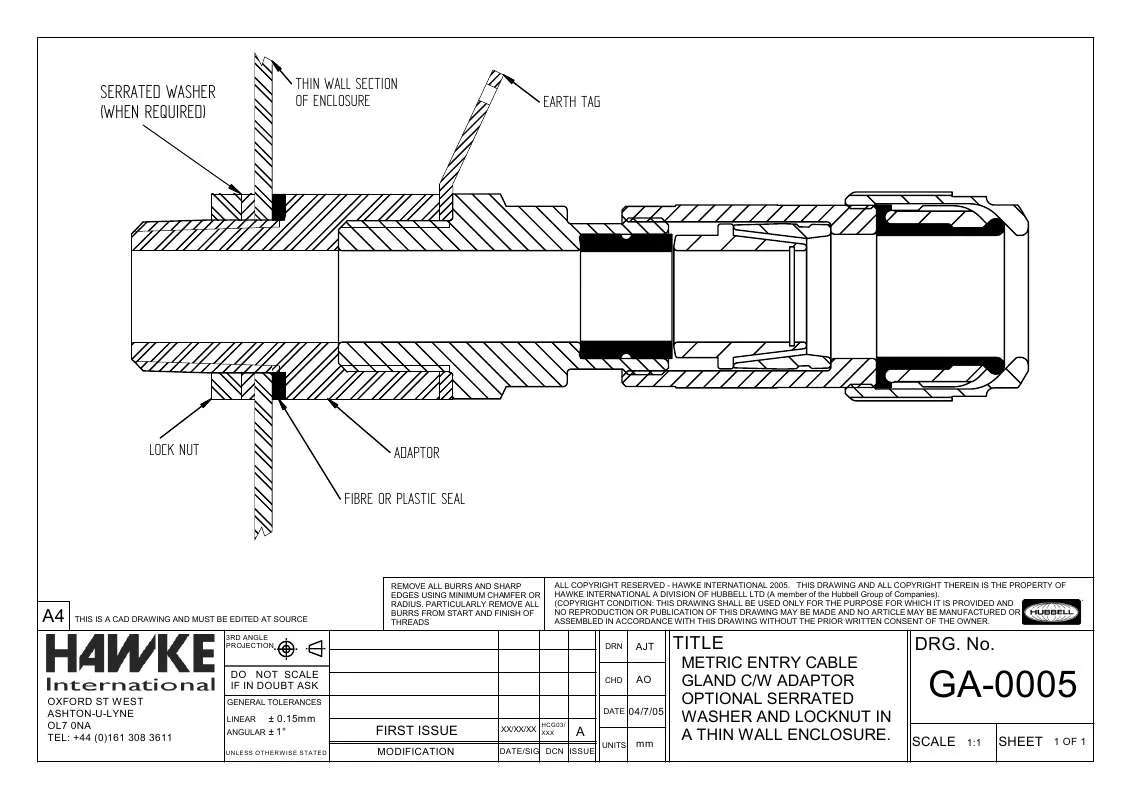 Mode d'emploi HAWKE GA-0005