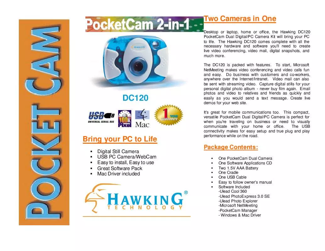 Mode d'emploi HAWKING DC120