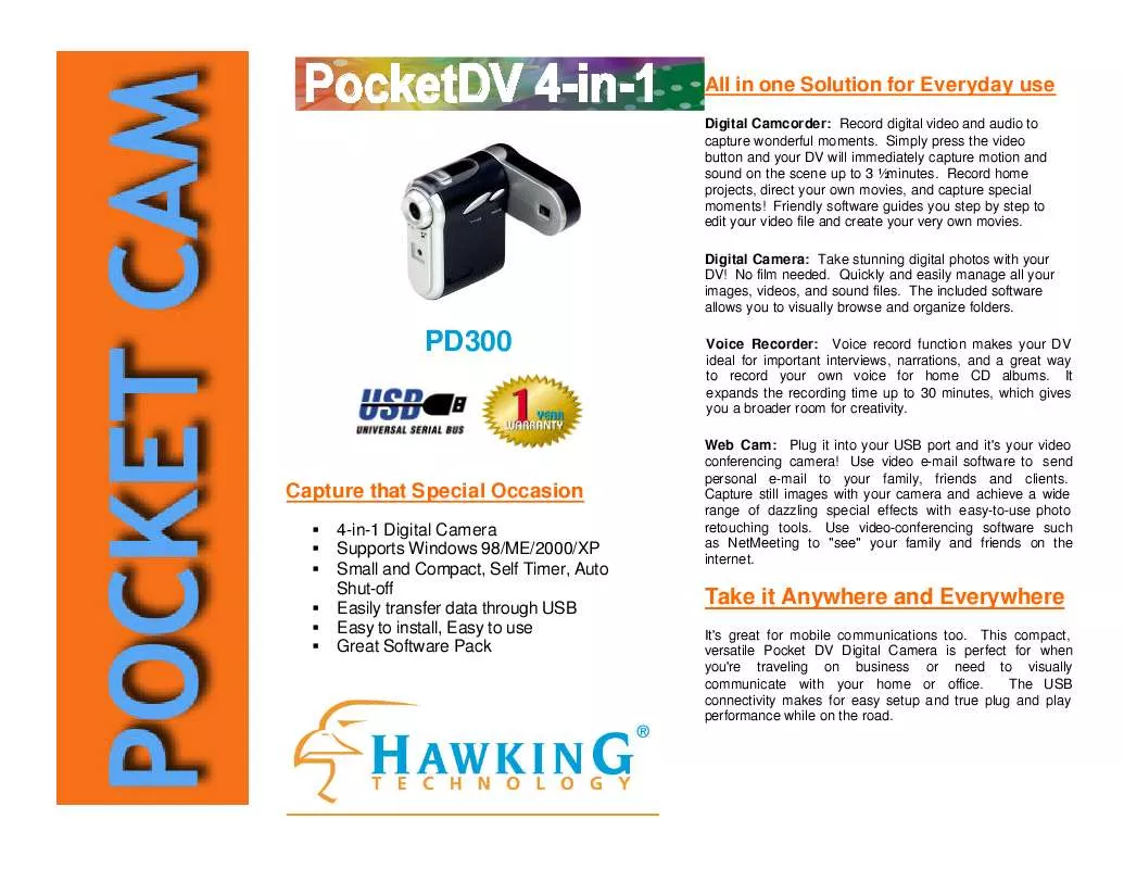 Mode d'emploi HAWKING PD300