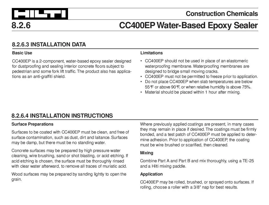 Mode d'emploi HILTI CC400EP