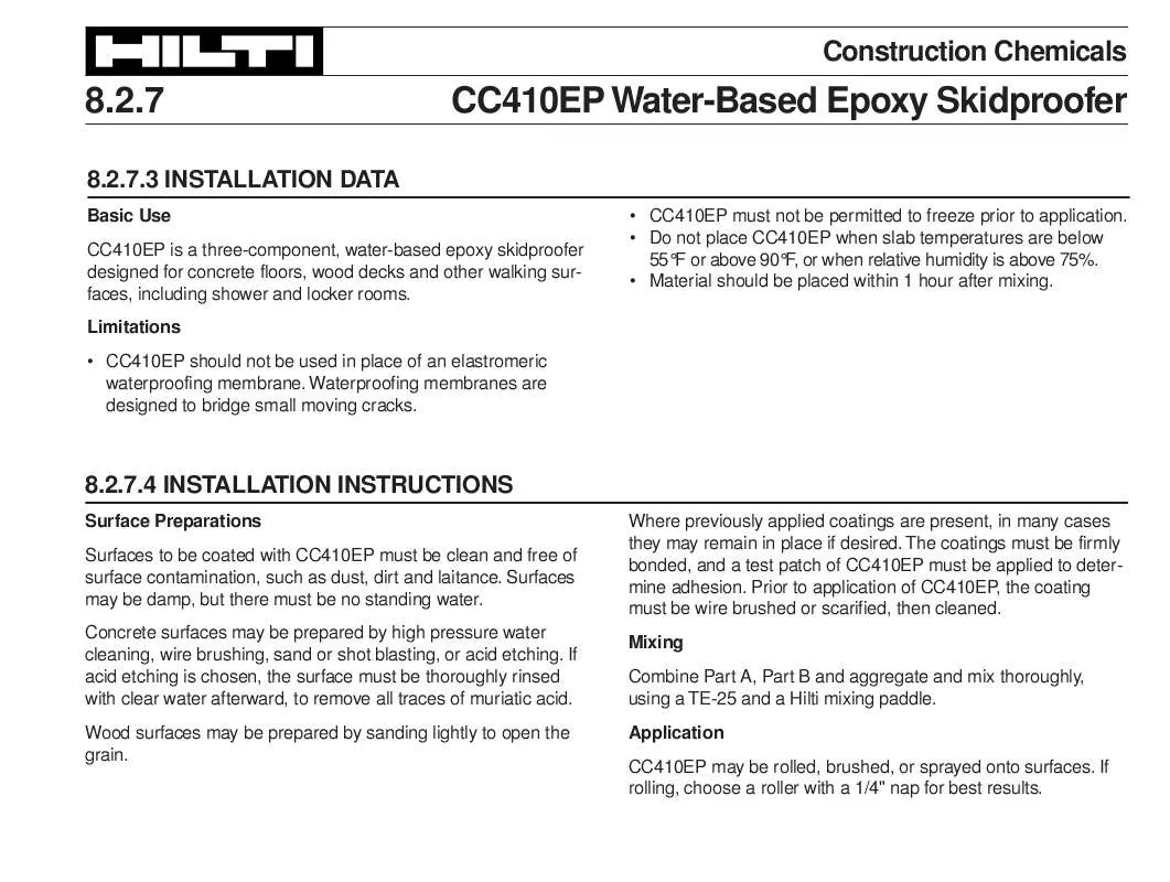 Mode d'emploi HILTI CC410EP