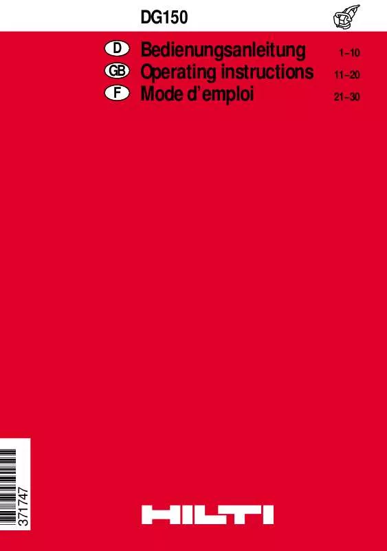 Mode d'emploi HILTI DG150