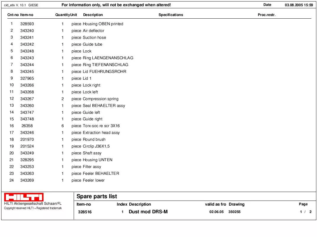 Mode d'emploi HILTI DRS-M