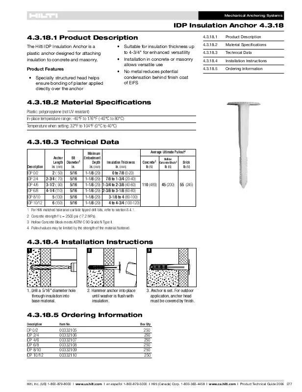 Mode d'emploi HILTI IDP