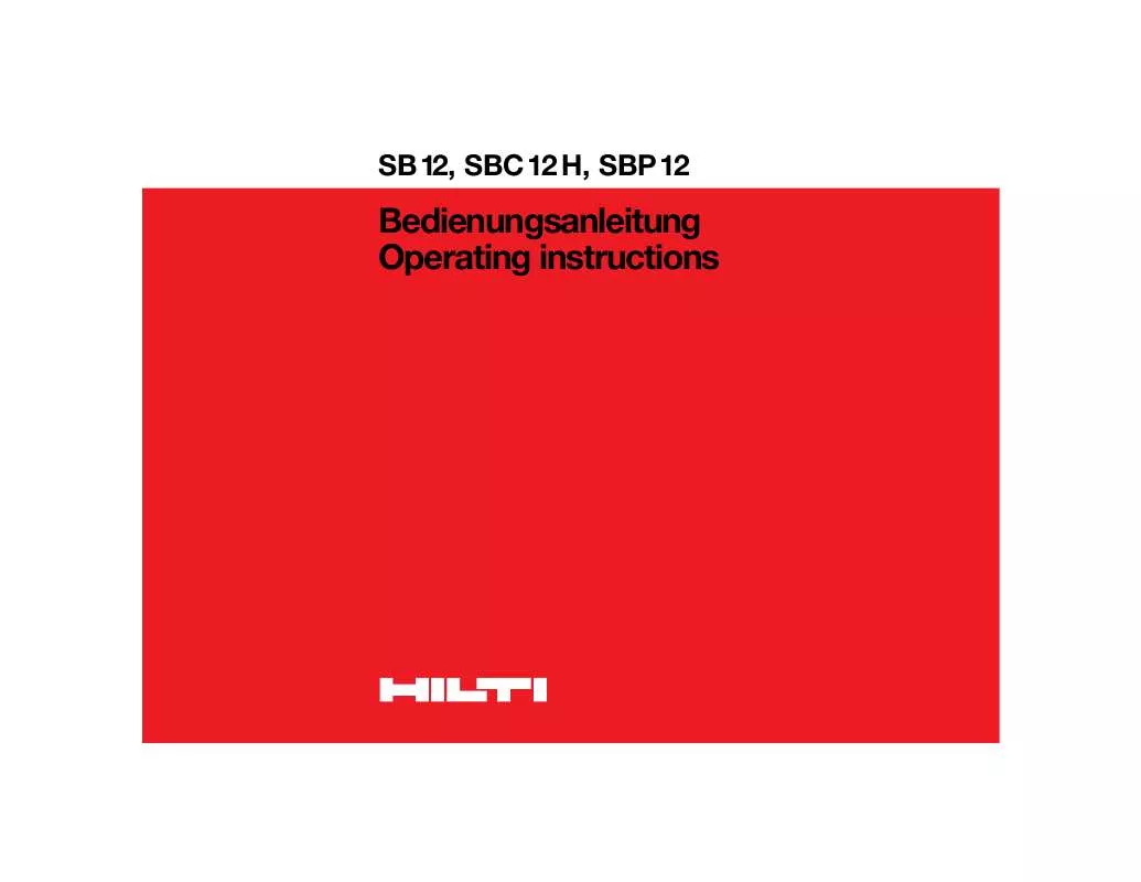 Mode d'emploi HILTI SB12