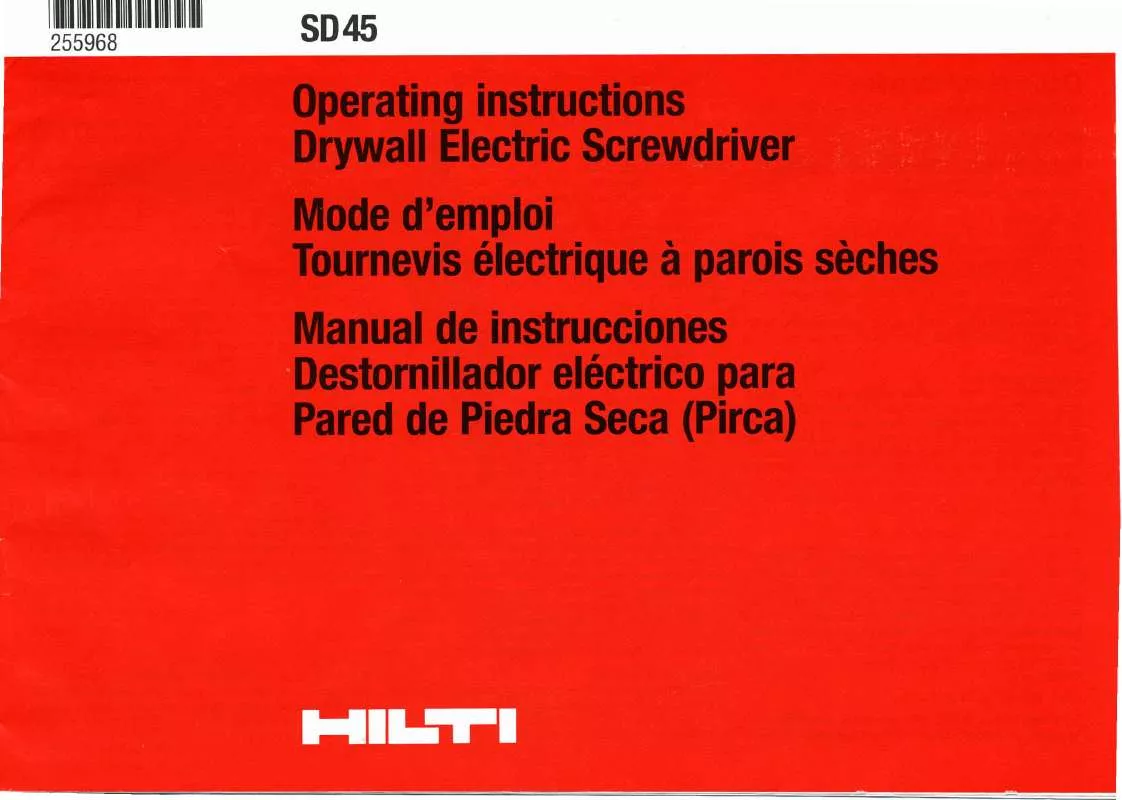 Mode d'emploi HILTI SD45