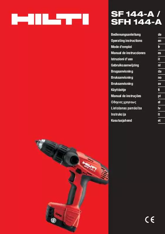 Mode d'emploi HILTI SFH144-A