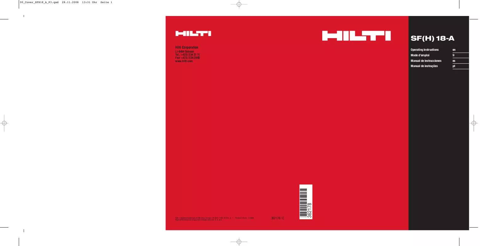 Mode d'emploi HILTI SFH18A