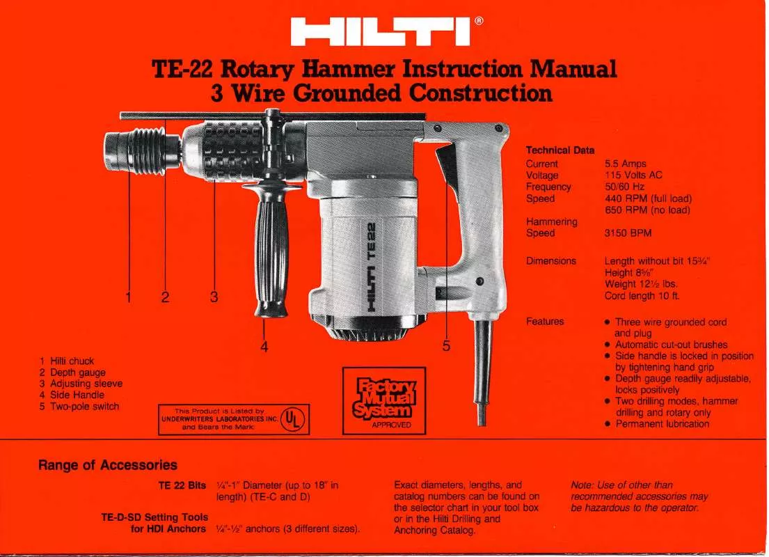 Mode d'emploi HILTI TE-22