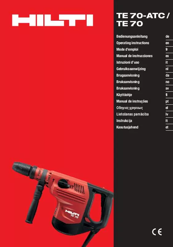 Mode d'emploi HILTI TE 70-ATC