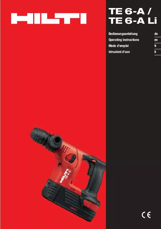 Mode d'emploi HILTI TE6-A LI