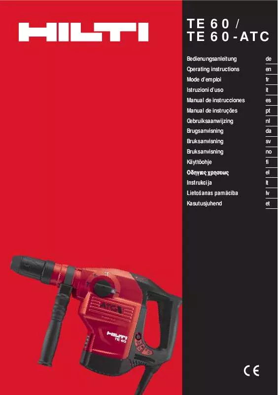 Mode d'emploi HILTI TE60