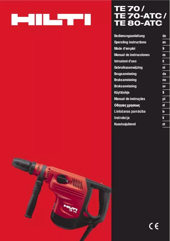 Mode d'emploi HILTI TE70-ATC