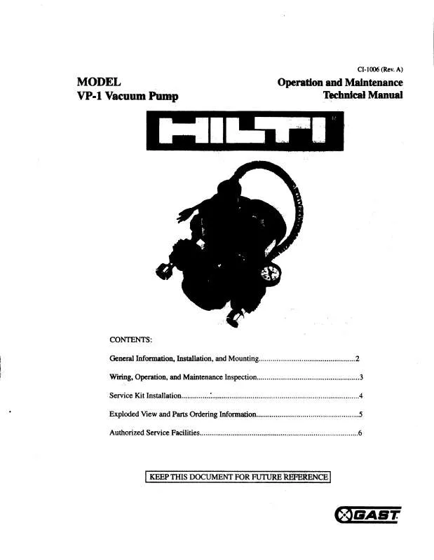 Mode d'emploi HILTI VP-1