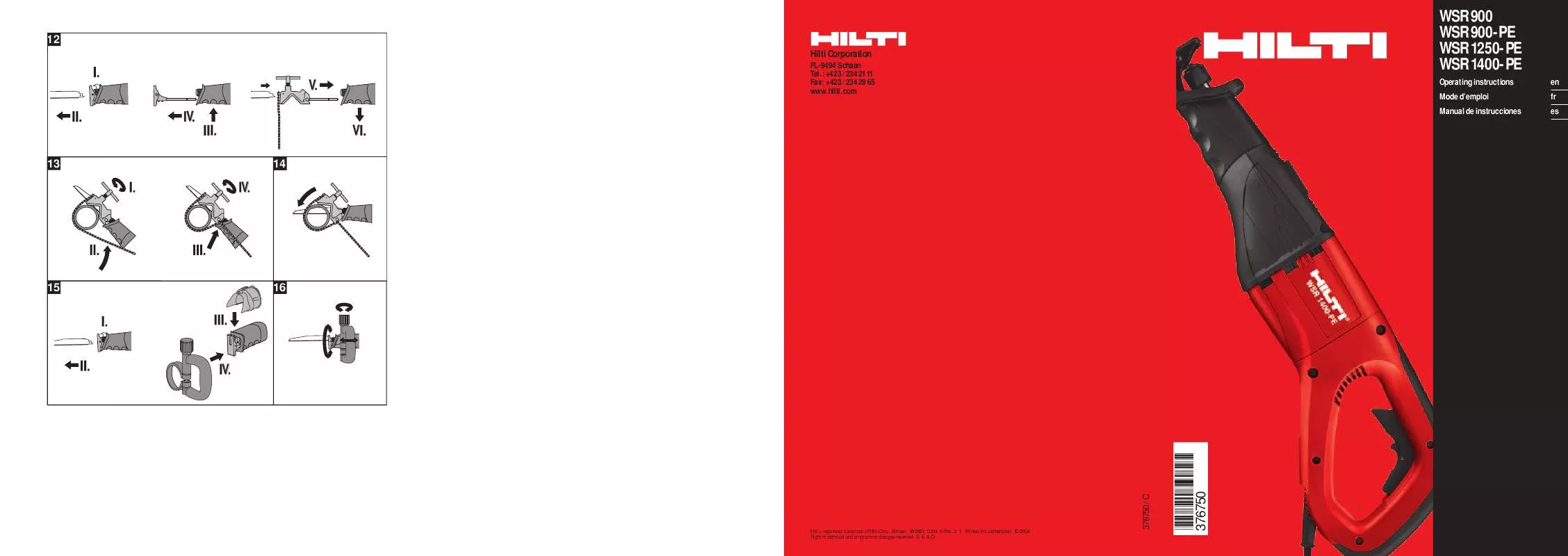 Mode d'emploi HILTI WSR 900