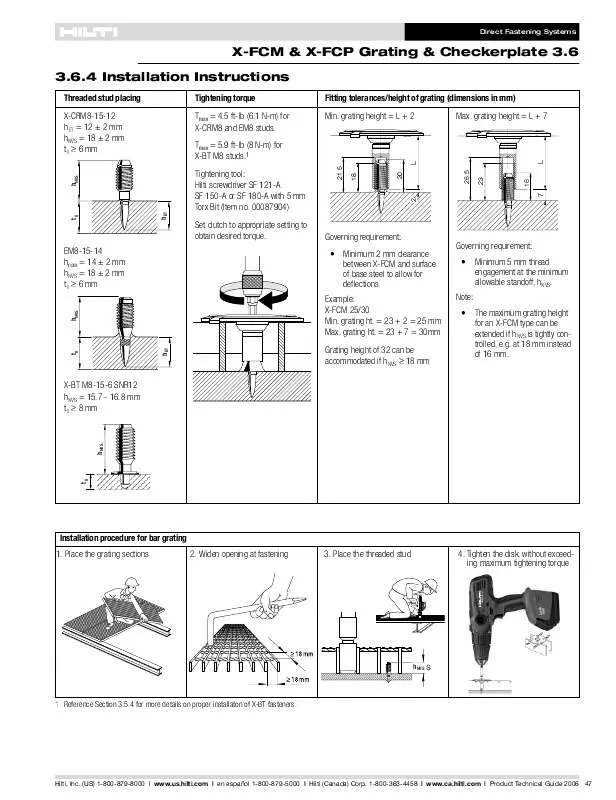 Mode d'emploi HILTI X-FCP