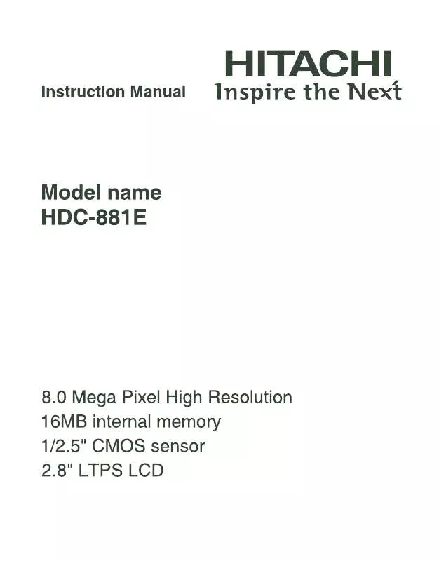 Mode d'emploi HITACHI HDC-881E(ARGOS)