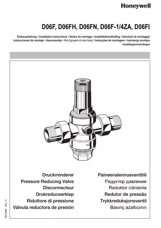 Mode d'emploi HONEYWELL D06F-1-4ZA