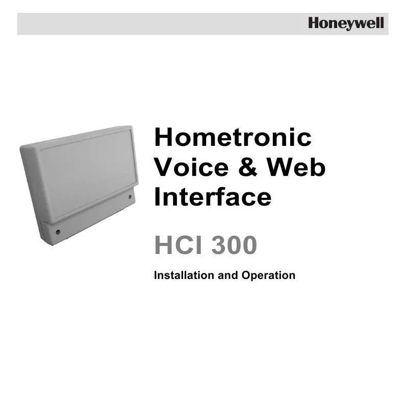 Mode d'emploi HONEYWELL HCI 300