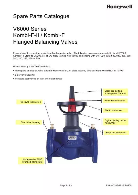 Mode d'emploi HONEYWELL KOMBI-F