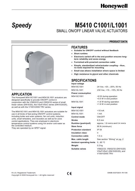 Mode d'emploi HONEYWELL M5410 C1001