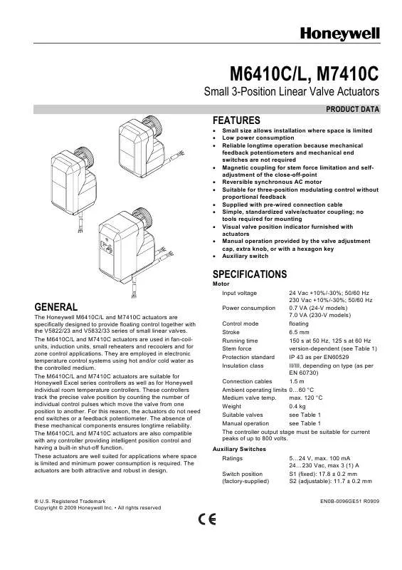 Mode d'emploi HONEYWELL M7410C