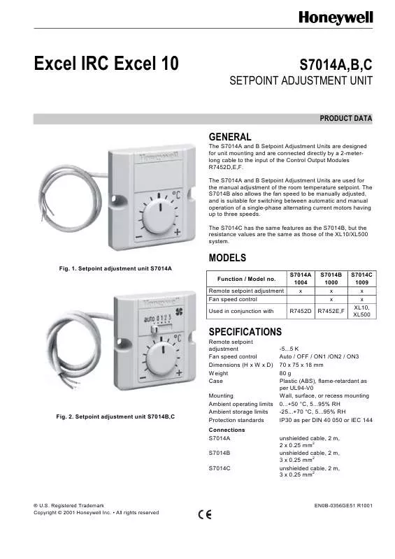 Mode d'emploi HONEYWELL S7014A