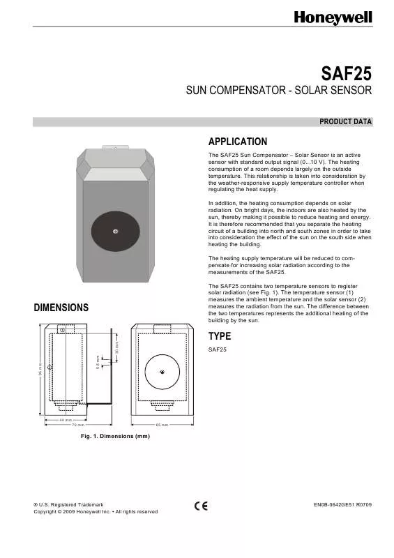 Mode d'emploi HONEYWELL SAF25