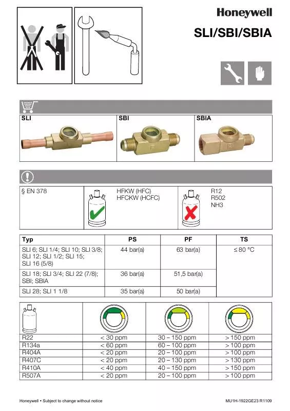 Mode d'emploi HONEYWELL SBI