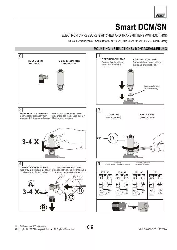 Mode d'emploi HONEYWELL SMART DCM-SN