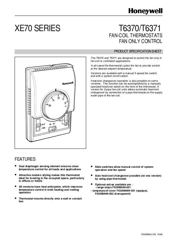 Mode d'emploi HONEYWELL T6370