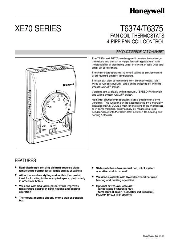 Mode d'emploi HONEYWELL T6374