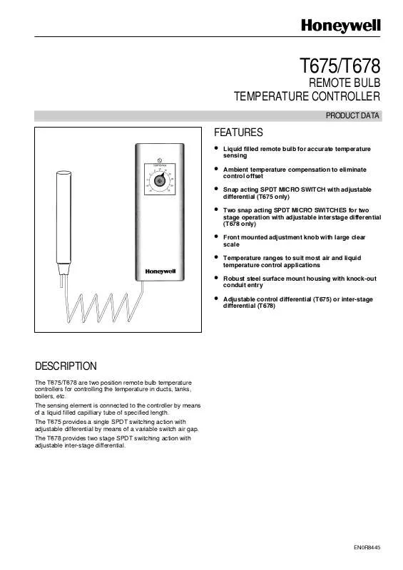 Mode d'emploi HONEYWELL T678