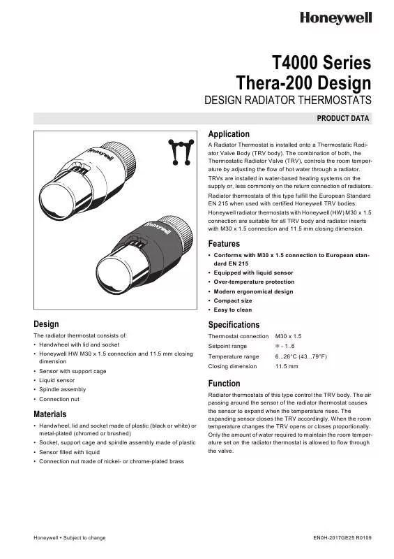 Mode d'emploi HONEYWELL THERA-200