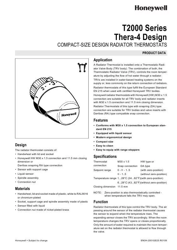 Mode d'emploi HONEYWELL THERA-4