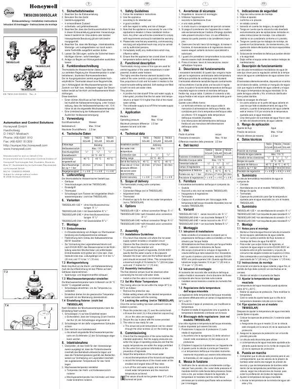 Mode d'emploi HONEYWELL TM200SOLAR