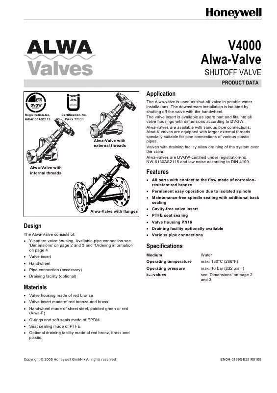 Mode d'emploi HONEYWELL V4000