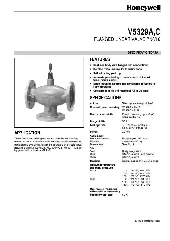 Mode d'emploi HONEYWELL V5329C