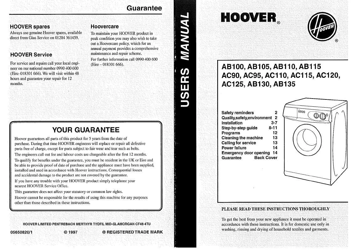 Mode d'emploi HOOVER AB135