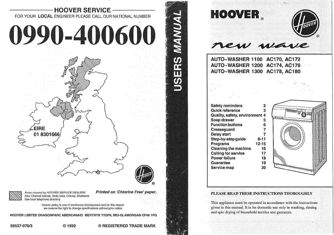 Mode d'emploi HOOVER AC170