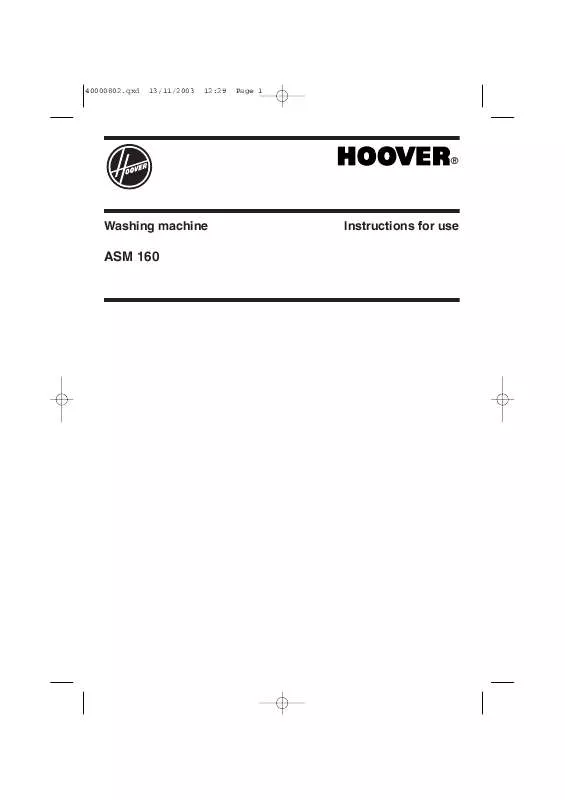 Mode d'emploi HOOVER ASM 160